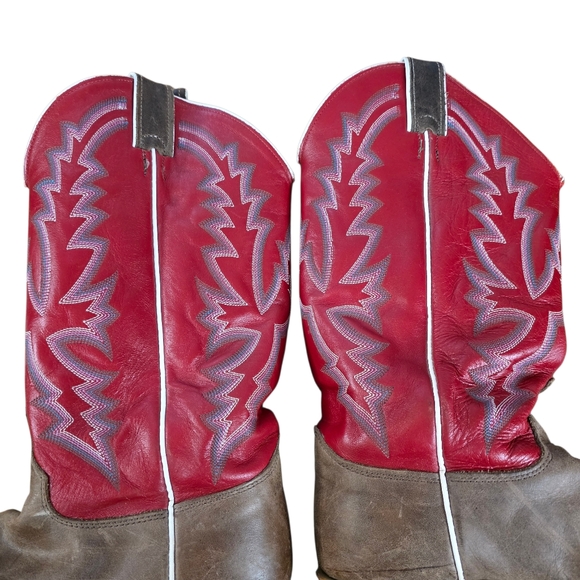 Justin Bent Rail Square Toe Western Boots Women’s 9B Leather Cowgirl Rodeo - Picture 7 of 9